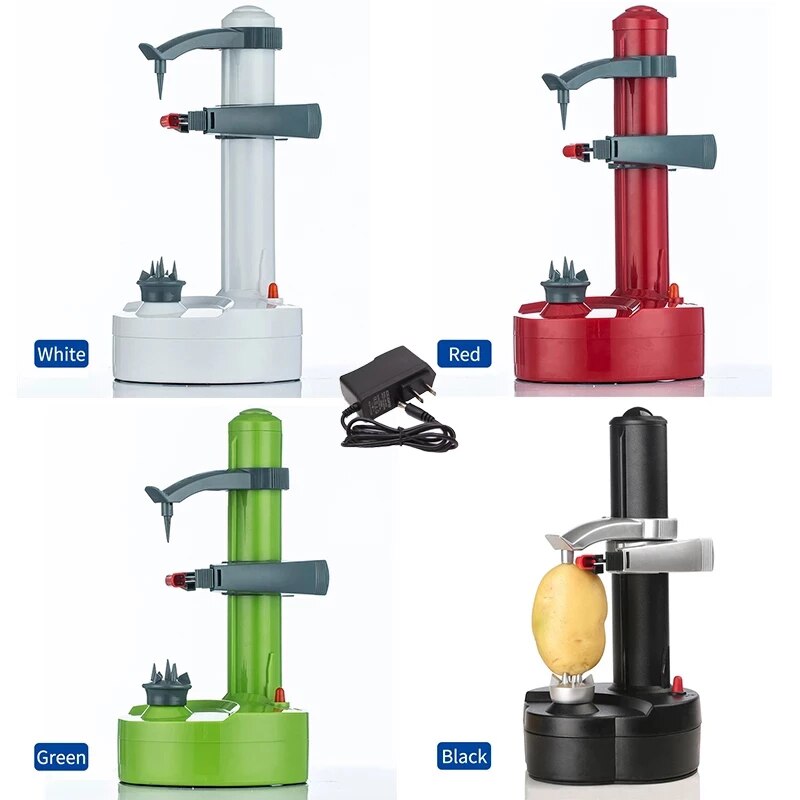 Pacote atualizado espiral elétrica maçã descascador cortador slicer frutas batata automática a pilhas descascador máquina de ferramentas cozinha