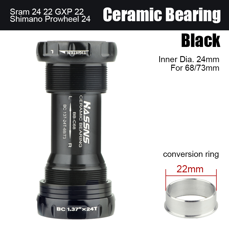 HASSNS Central Movement Bicycle Bottom Bracket Mtb Hollowtech Central Movement Mountain Bike Ceramics BB For Integrated Crankset: Blue