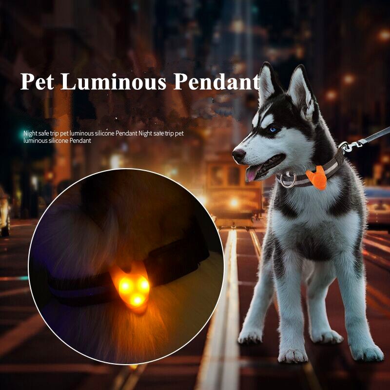 N11 Haustier silikon LED-lampe Hund Glühenden anhänger Nacht Sicherheit silikon licht Anhänger für hundegeschirr Kragen Günstige