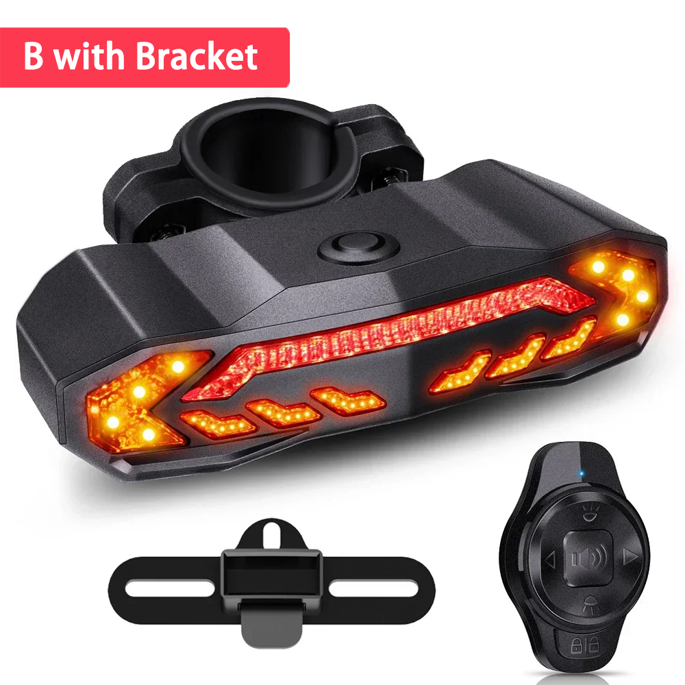 Faro per bicicletta Rockbye con allarme clacson telecomando fanale posteriore per bicicletta impermeabile con indicatore di direzione allarme antifurto per bicicletta: Di Colore Giallo chiaro