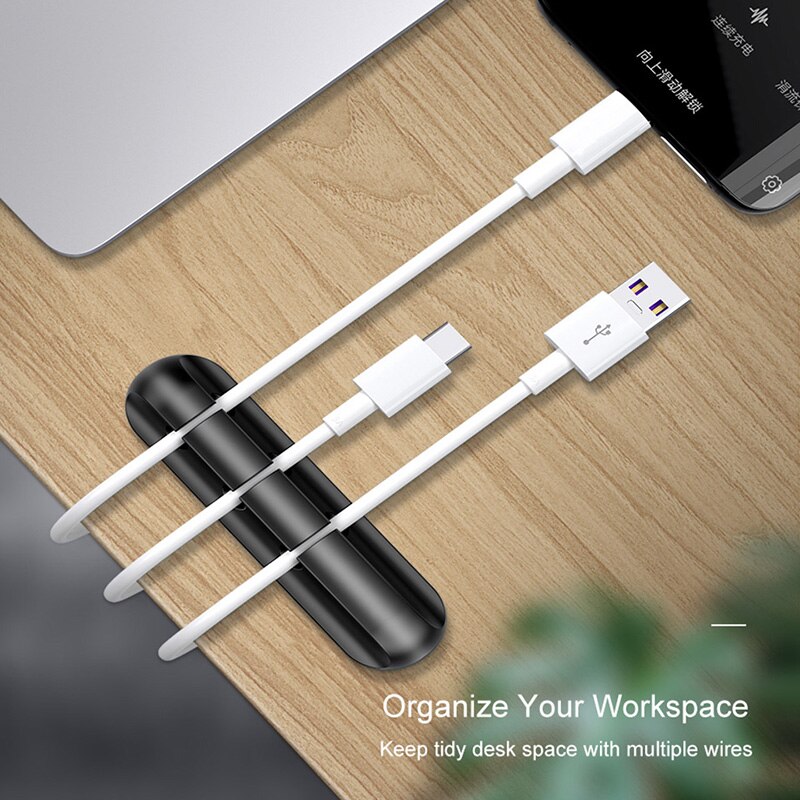 Silicone Desk Cable Organizer Table Clips USB Cables Winder for Headphone Mouse Desktop Cord Kabel Organizers Tidy Management