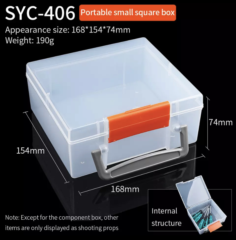 Plastic Tool Storage Box With Locking Handle Removable Compartment Repair Hardware Tools Portable Case Shockproof: 406