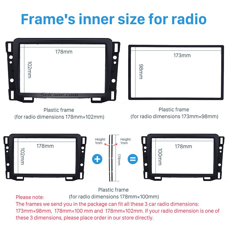 Seicane 2Din Fame for Chevrolet Sail Car Radio Fascia DVD Stereo Refit Panel Dashboard Modified Installation Kit Frame