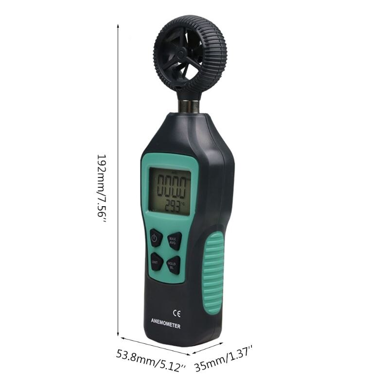 Handheld Digital Anemometer Wind Air Speed Meter Temperature Tester Thermometer X4YD
