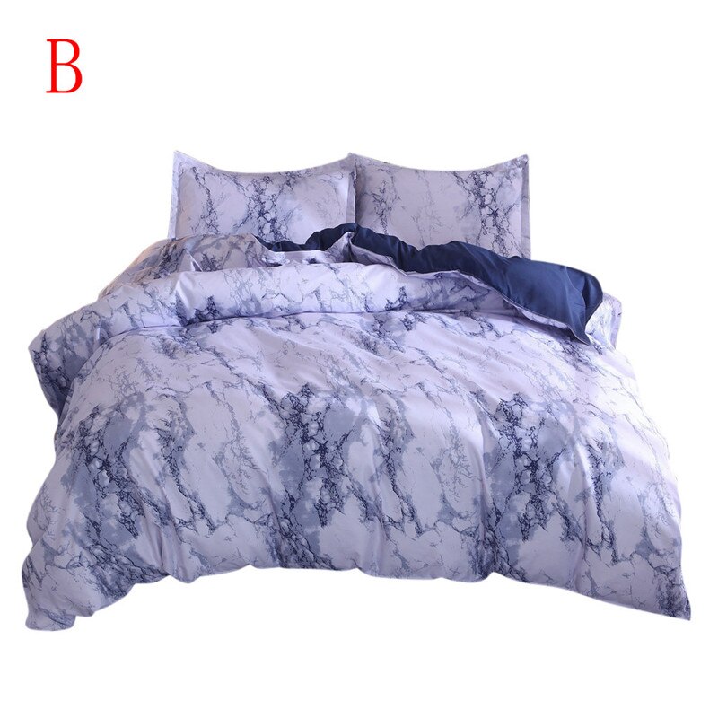 Bedst sælger enkel marmor sengetøj dynebetræk sæt dynebetræk dobbelt king size med pudebetræk seng foring # 0225: B