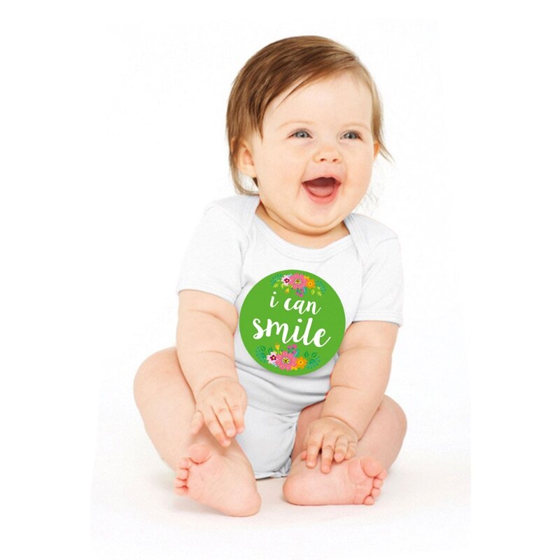 Baby Monthly Stickers Baby First Year Month Age Growth Milestones Floral Stickers Unisex,1 to 12 Month