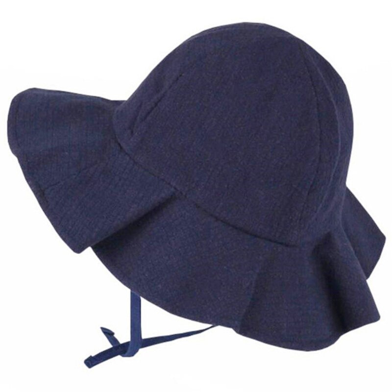 Cappello da sole per bambini traspirante estivo cappello da spiaggia per bambina con fiore carino cappello da esterno per bambini cappellino per secchiello per bambini cappellini per neonati cavi: style 3 navy blue