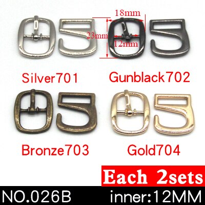 8 jeux de boucles métalliques 9 crochets | Pour courber les chaussures, sacs, boucles de ceinture, décoration bricolage, accessoires pour chaussures à coudre: NO.026B 12mm 8sets