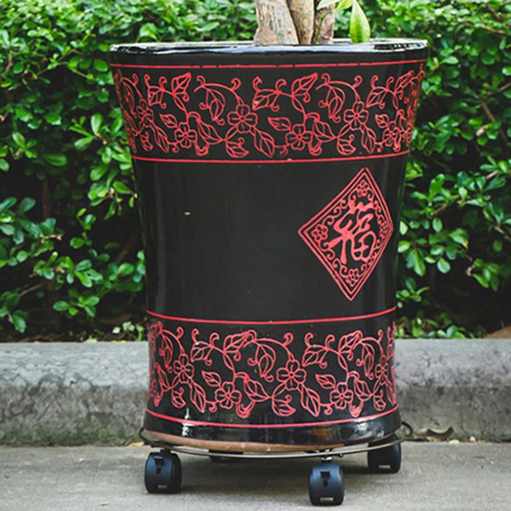 Heavy Duty Plant Pot Caddy Metal Plant Trolley Rolling Plant Dolly for Outdoor or Indoor Plant Tray with Wheels Flower Pot Rack