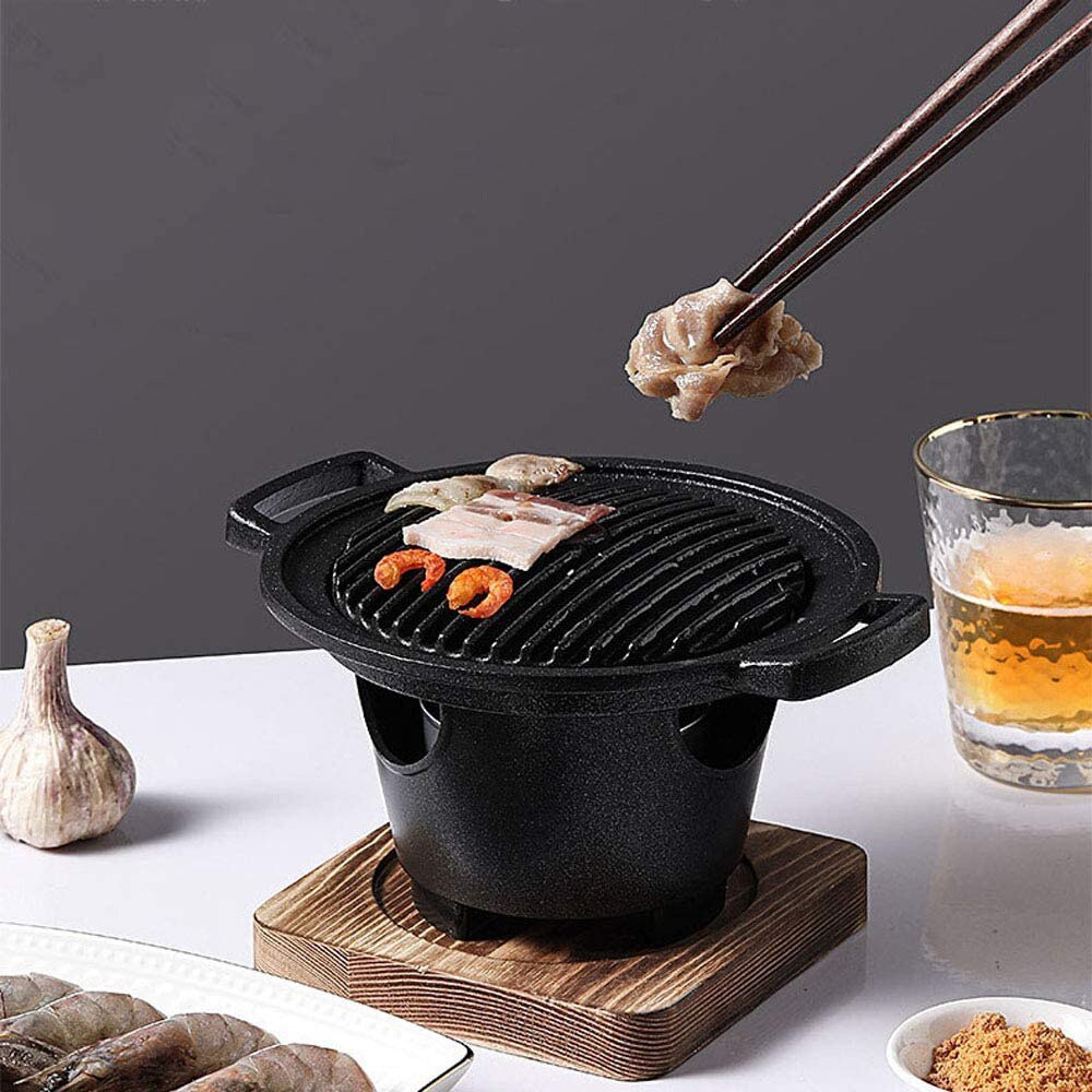 mini barbecue forno griglia giapponese una persona cucinare casa cornice in legno stufa ad alcool BBQ giardino esterno strumento per arrostire la carne
