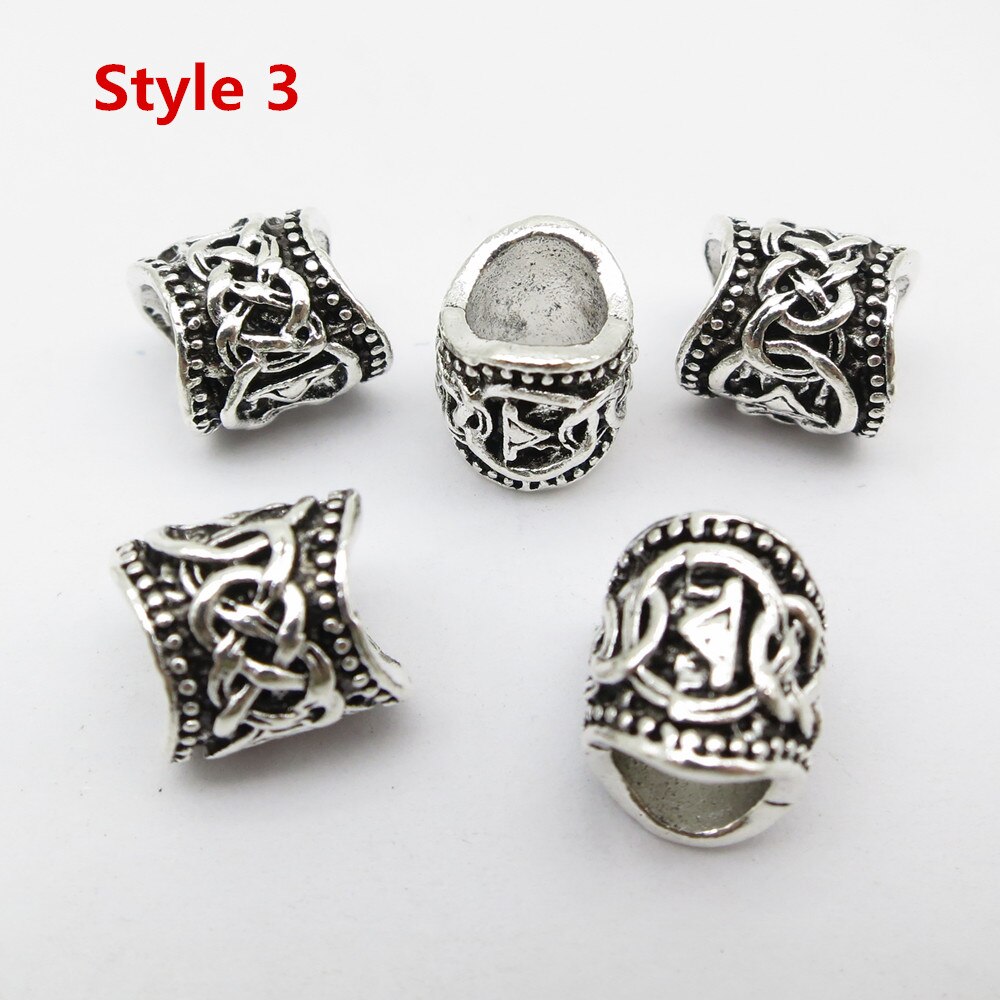 24Pcs/5Pcs Viking Rune Haar Vlecht Dread Dreadlock Baard Kralen Ringen Buizen Voor Mannen Vrouwen Haar Accessoires