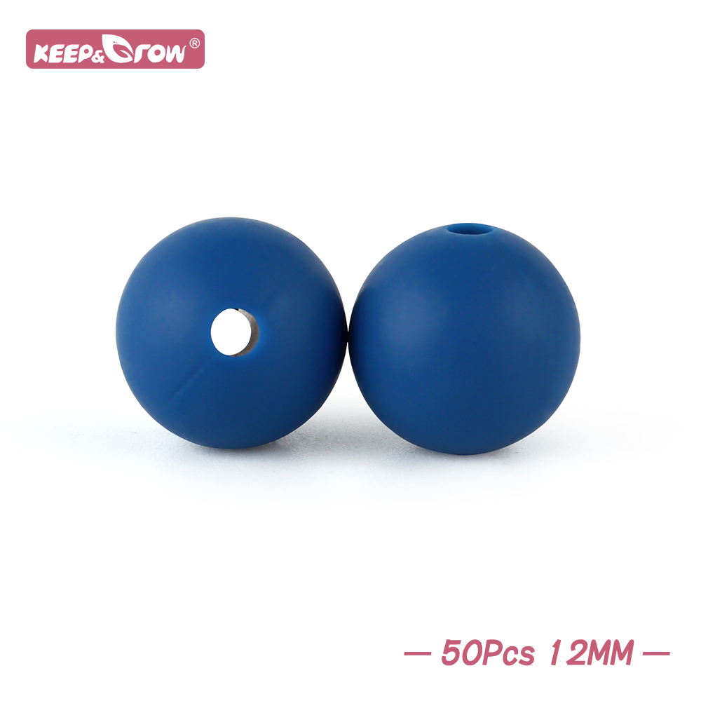 Perles rondes en Silicone de 12MM, 50 pièces, accessoires de dentition pour bébé, anneaux de dentition à croquer, sans Bpa, perles d'allaitement pour bébé