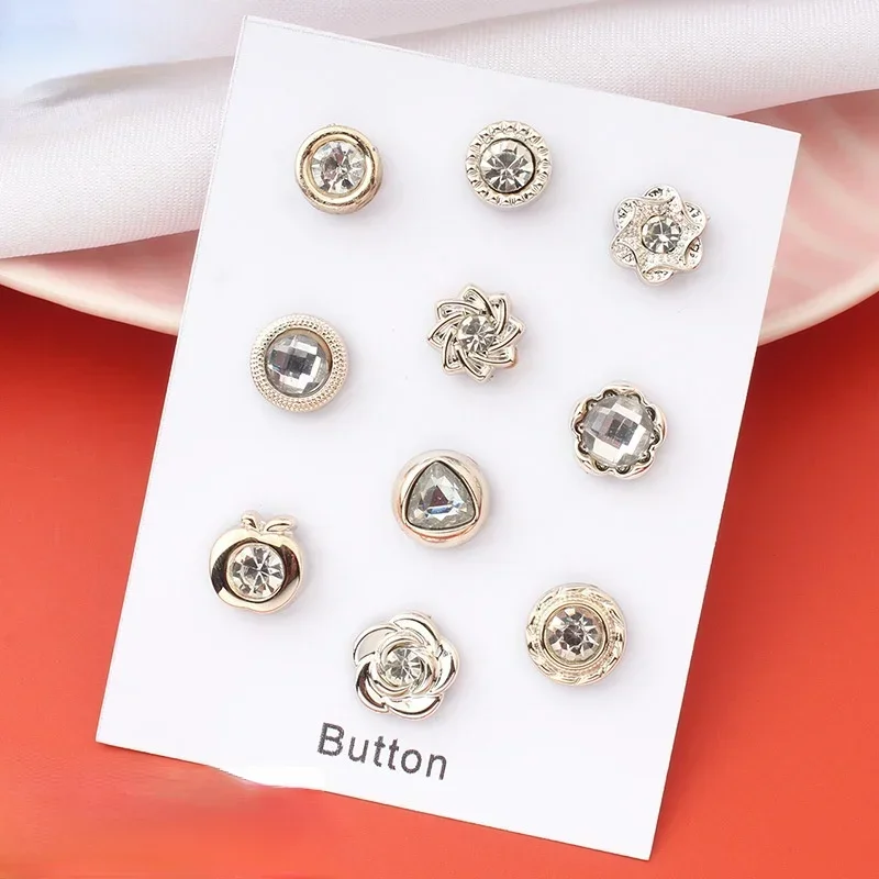 1 set säkra hijabnålar metall pärla magnet broscher knappar kristall magne sjal skjorta krage nål smycken för kvinnor: 4