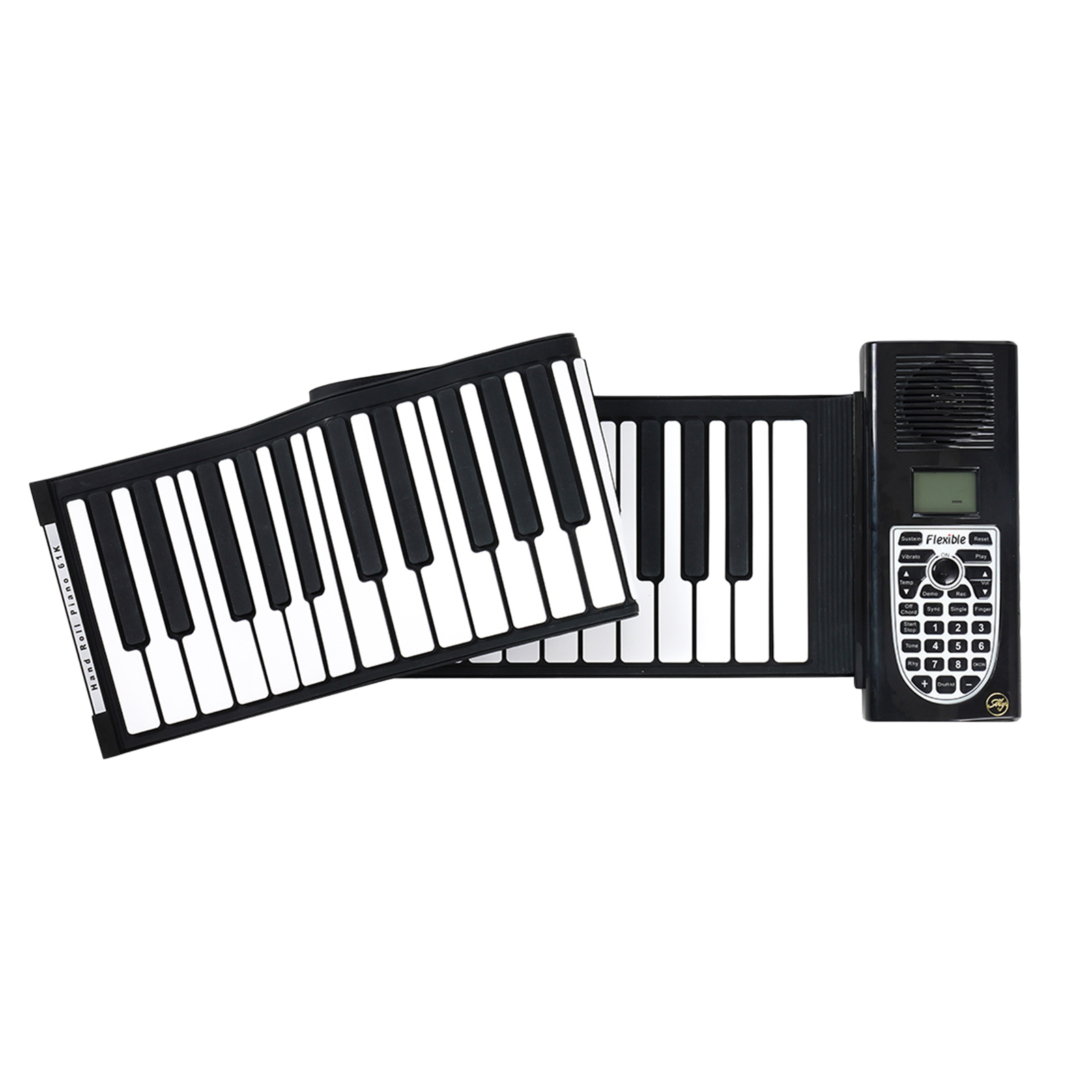 1pc Electronic Piano Keyboard, Portable 61-Keys Roll Up Silicone Flexible Piano