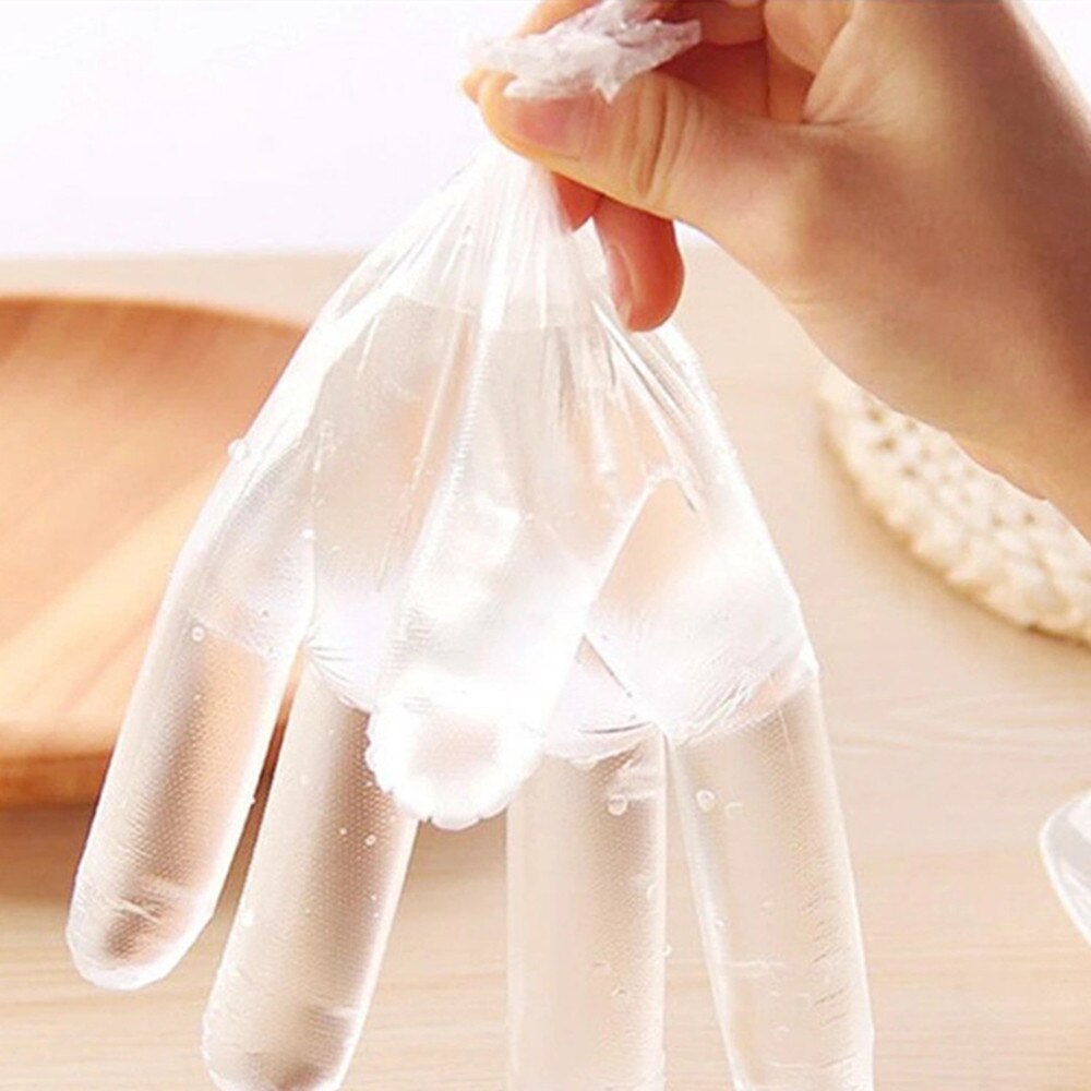 50/100Pcs Wit Plastic Wegwerp Handschoenen Voor Restaurant Home Service Catering Hygiëne Keuken Benodigdheden Guantes Plastico C1