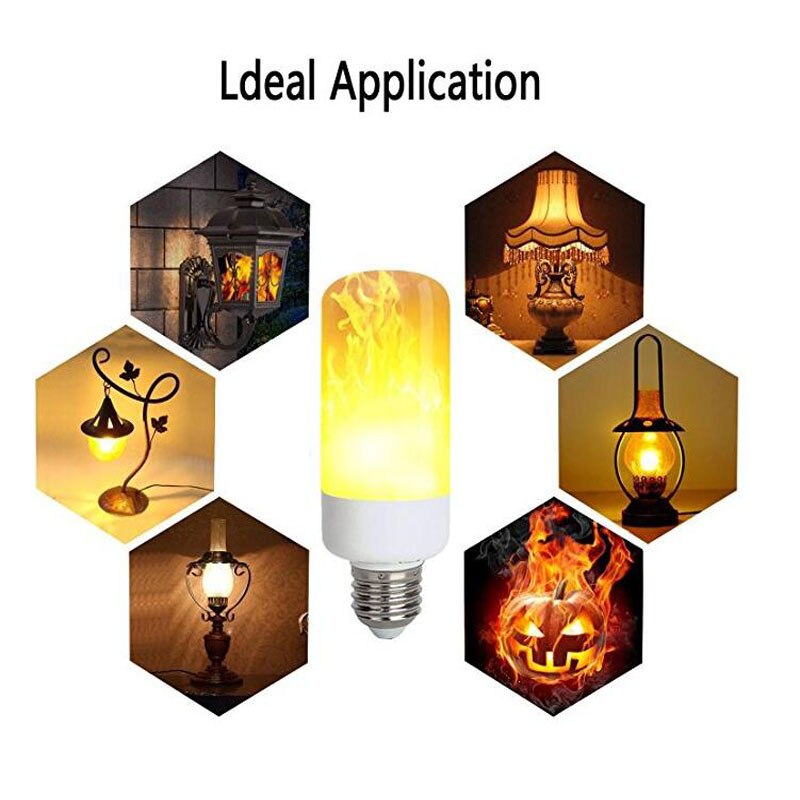 Bombillas LED E27 E26 lámpara LED de llama efecto iluminación de incendio 9W 15W 1 Emulación parpadeante Llama luz 1900K-2200K AC85-265V llama