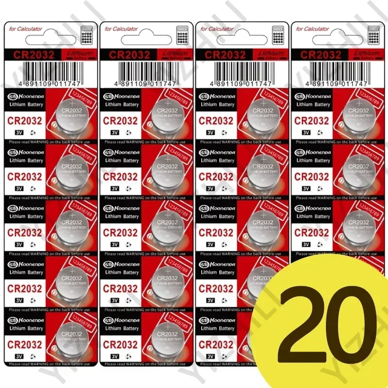 5 pces-50 pces cr2032 bateria de célula de botão 3v baterias de lítio 2032 br2032 para chaves de relógio calculadora controlador temporizador luzes led: Dourado