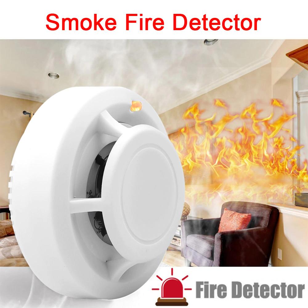 High Senstive Smoke Fire Detector Independent Alarm Home Security Wireless Fire Sensor Smoke Alarm LED Indicator Safety