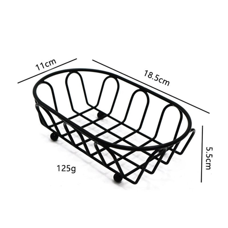 American Stainless Steel French Fries Basket Fried Chicken Snack Basket Fried Western Restaurant Snack Platter: Oval basket