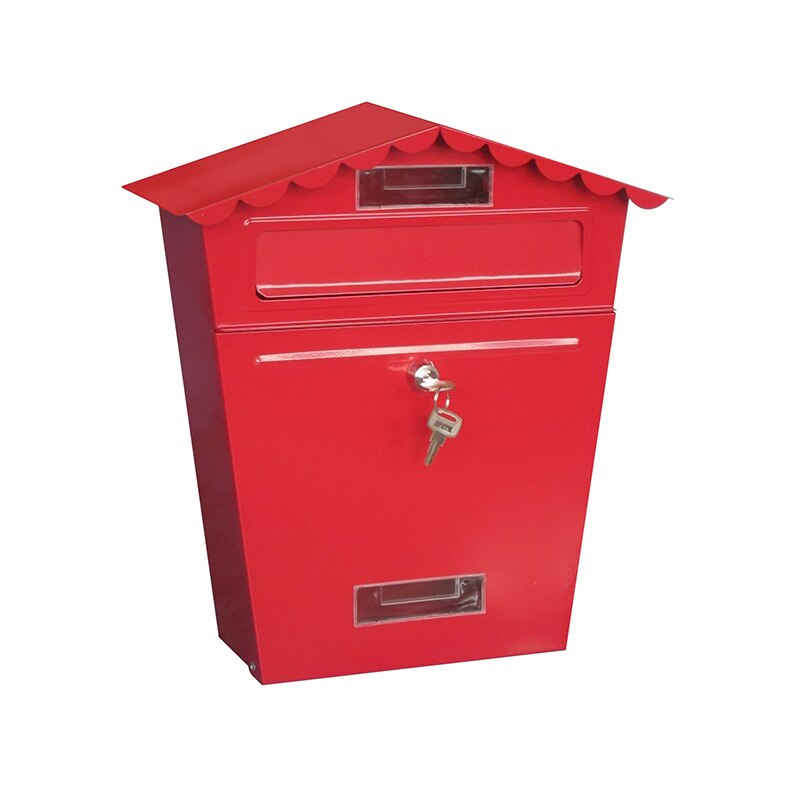 Rainproof Suggestion Box Letter Box Lockable Secure Metal Postbox Wall Mounted Newspaper MailBox Garden Ornament: 04