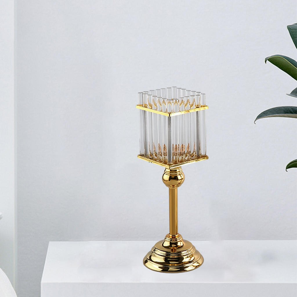 Candelabro de cristal moderno para decoración del hogar, candelabro de luz de té de Metal para centros de mesa de de boda, de casa
