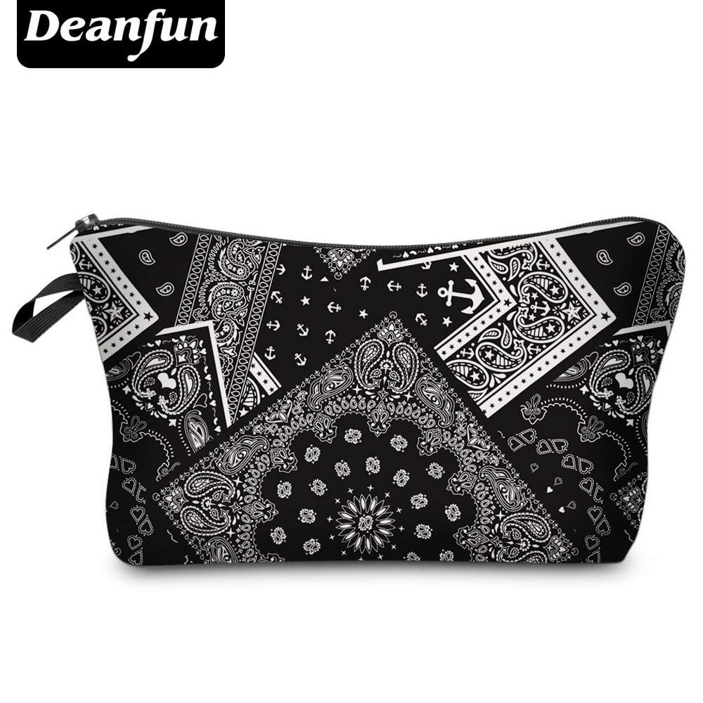 Neceser Deanfun estampado 3D, Vintage de poliéster para mujeres, neceser de viaje H81