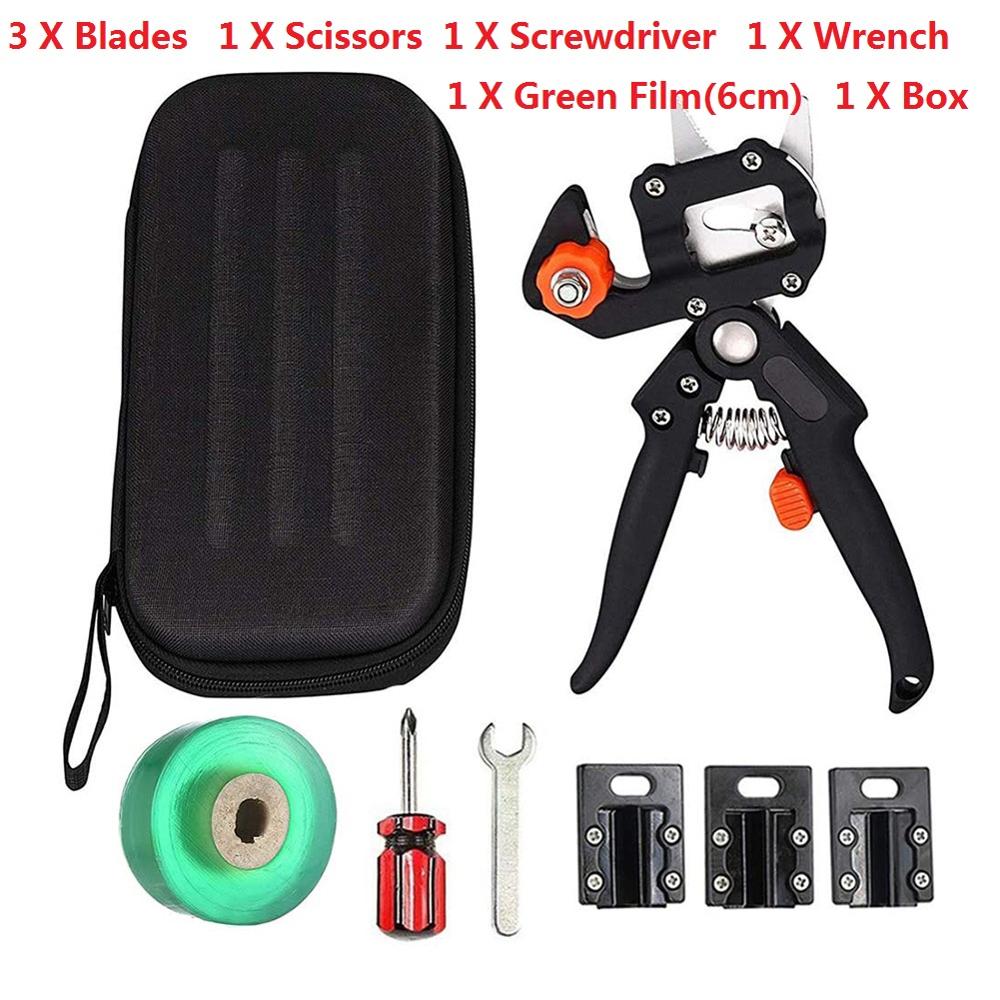 Garden Grafting Pruner Grafting Set Kit Farming Fruit Tree Pruning Shears Scissor Vaccination Plant Fruit Tree Cutting Machine: D with case