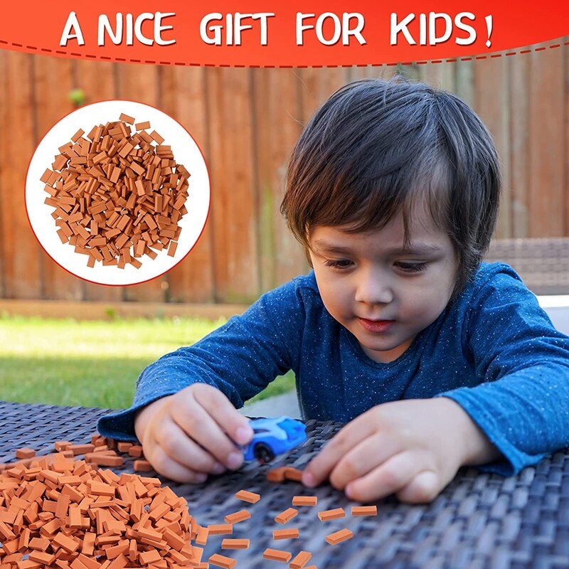 200 Pieces Mini Bricks for Landscaping Miniature Bricks Brick Wall Small Bricks for Dollhouse Garden Parts,1/35 Scale