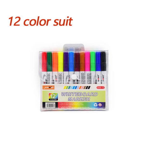 Magic floating pen color water-based erasable whiteboard pen water drawing numbers in water can float color whiteboard pen: 12 color suit