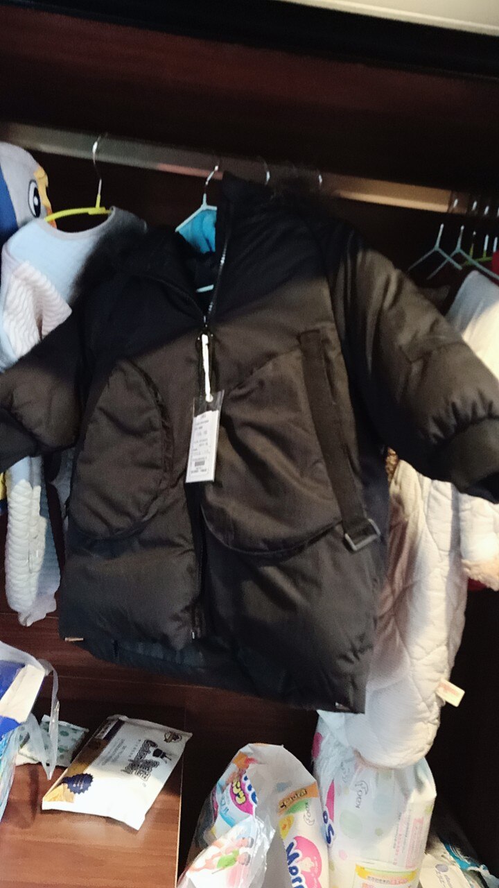 Winter baby long style cotton-padded jacket