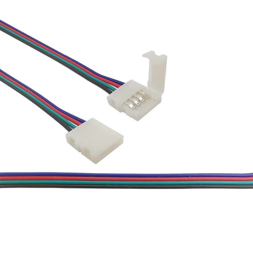 Connector On Motherboard 10-Pack 4-Pin LED Strip Connectors - Solderless Adapters For 5050 RGB Light Strips (10mm Width) Led Light Strip Connectors
