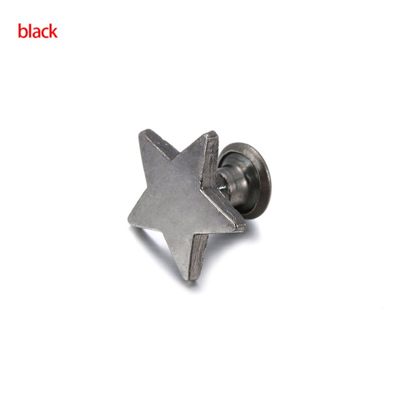 Juego de 10 tachuelas para bolsos de ropa, tachuelas y pinchos para ropa, remaches planos de estrellas, tachuelas de cuero, accesorios para ropa artesanal: Black / 12mm