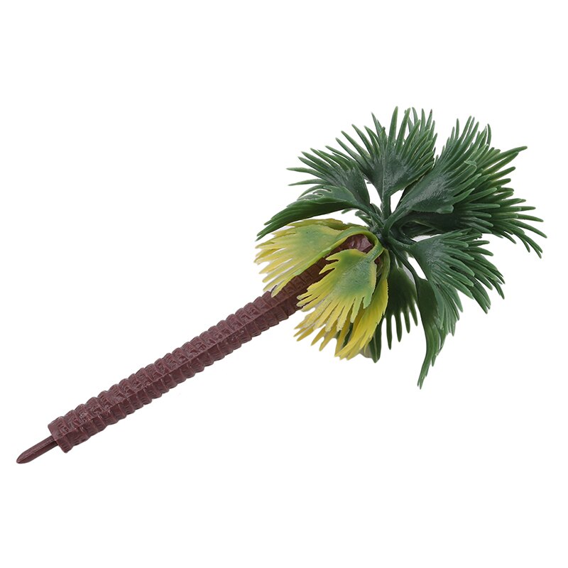 6pcs Artificial Plastic Tree Layout Rainforest Plastic Palm Tree Diorama Scenery Model Artificial Palm Tree Leaves