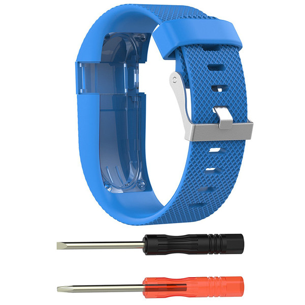 For Fitbit Charge HR Replacement Watch Strap Silicone Watchband for Fitbit Charge HR Activity Tracker Metal Buckle Wrist Band: Sky blue / S
