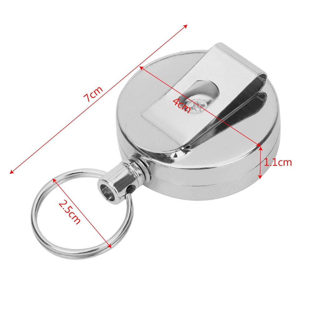 DIYWORK 60cm Key Chain Ring Clip Anti-theft Keychain Pull Keyring Retracting Extendable Metal Wire Wire rope