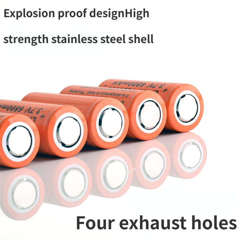 26650 3.7V 6800mAh Li-ion Battery - High-Drain Rechargeable for Flashlights (CE/RoHS & Explosion-Proof)