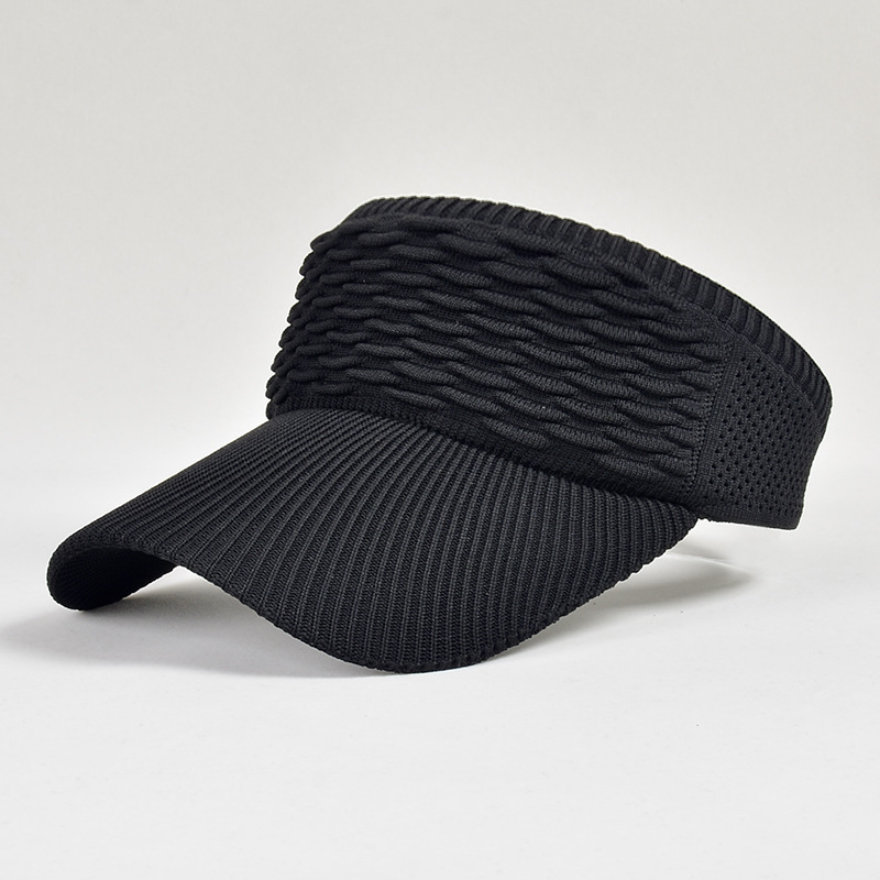 1pc Women Anti-UV Sun Hats Breathable Adjustable Empty Top Visor Caps for Tennis Golf Running Travel Beach Sport Outdoor Hat: black