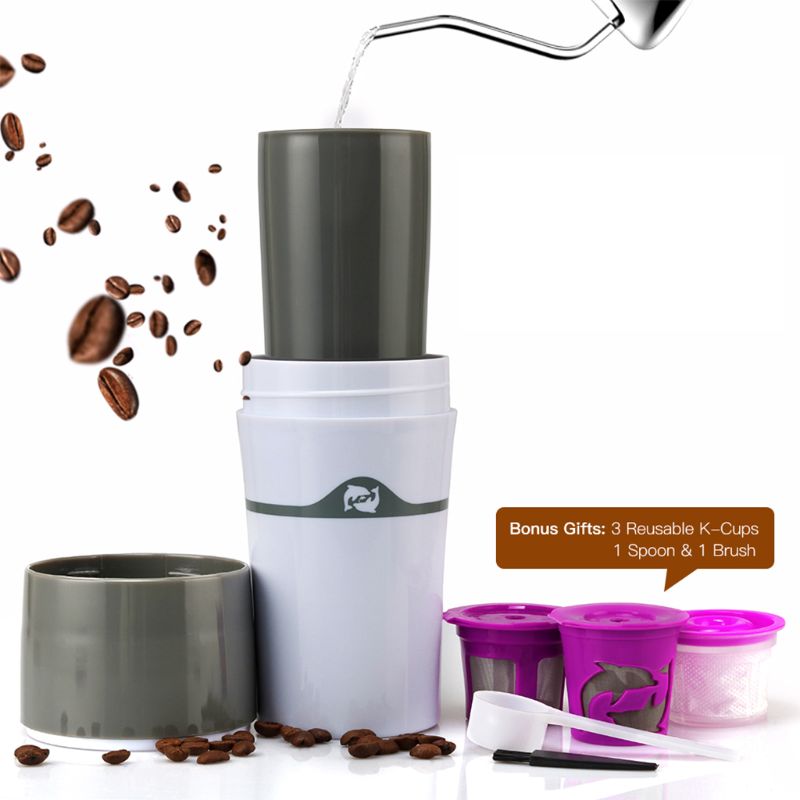 The Original Portable Drip Coffee Maker Travel Mug,Compatible with Refillable K Pods& Single-Serve Capsules