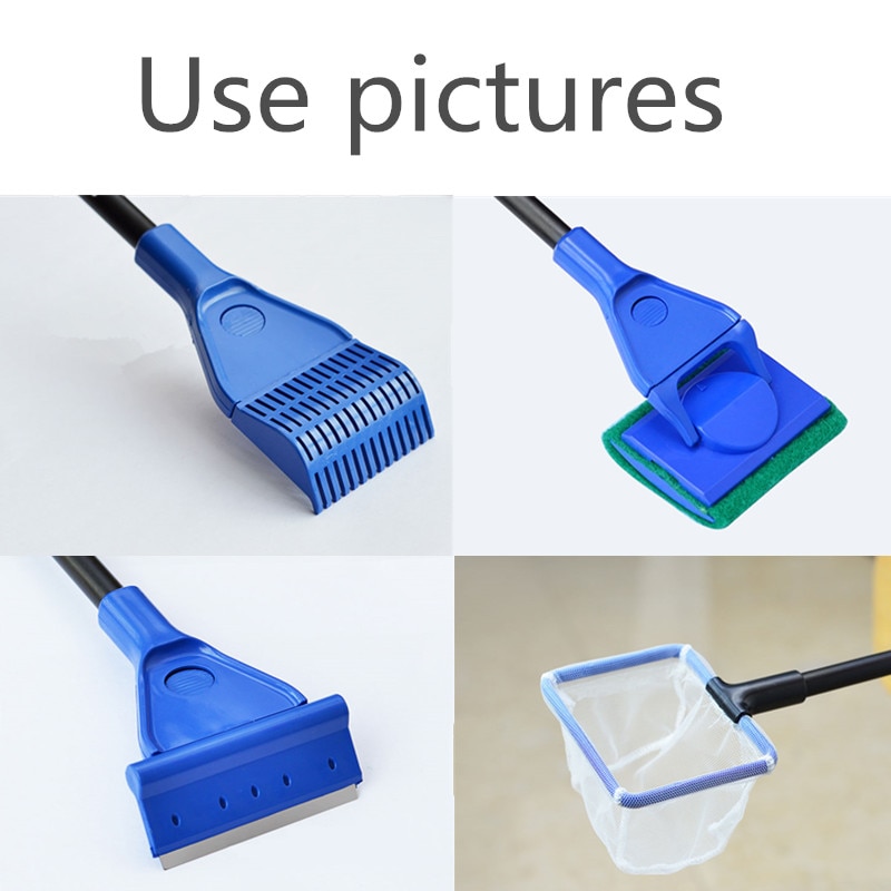 Aquarium 5 in 1 Tank Clean Set Aquarium Cleaner Fish Net Scraper Sponge Cleaning Tool Kit Algae Fish Tank