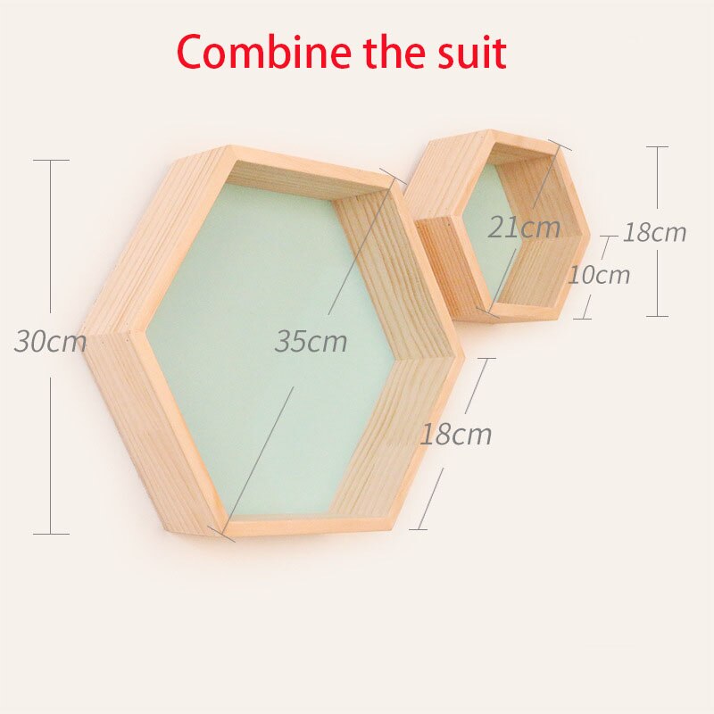 Kleurrijke Moderne Massief Houten Muur Decoratie Rack Wanddecoratie Creatieve Display Rack Honingraat Hexagon Rack: green