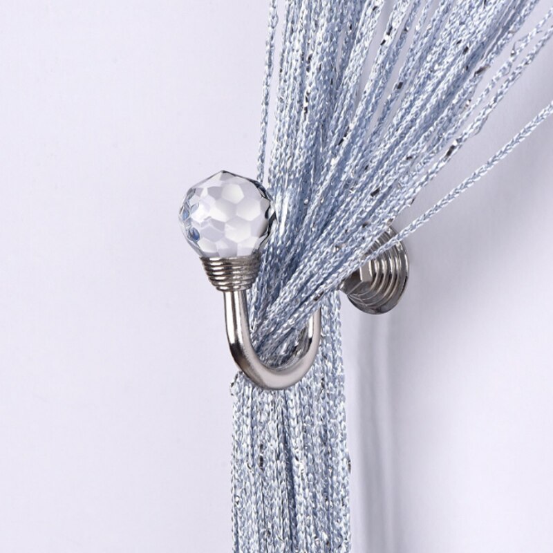 Solid Luxury Crystal Glass Curtain Holdback Wall Tie Back Hooks Hanger Holder Curtain Wall Hooks 2pcs