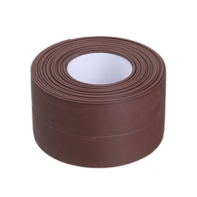 Badrum dusch handfat bad tätning band tejp pvc självhäftande vattentät vägg klistermärke för badrum kök: 3.8cm / Brun