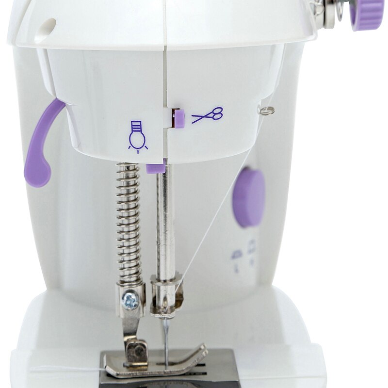 Portable Mini Electric Sewing Machine Double Threads Pendal Multifunction Electric Automatic Tread Rewind Sewing Machine
