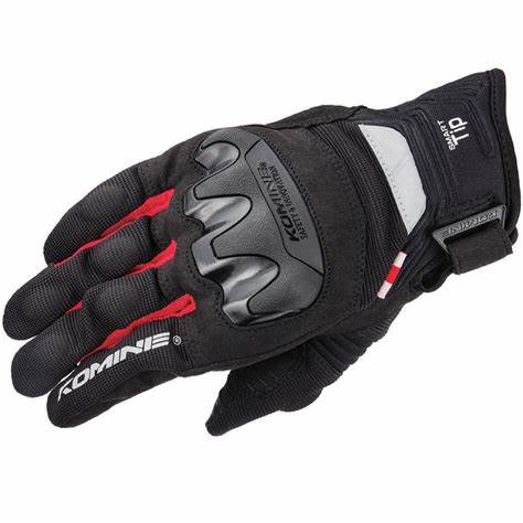 Guantes de malla de protección de GK-220 para motocicleta BMX Dirt Bike Riding Komine GK 220, guante de carrera para motocicleta: Black Red / L
