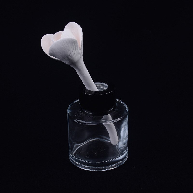 1pcs Aromatherapy Ceramic Flower for Reed Diffuser, Home Fragrance and Essential Oil Home Decoration Ceramic Accessaries: Light Grey