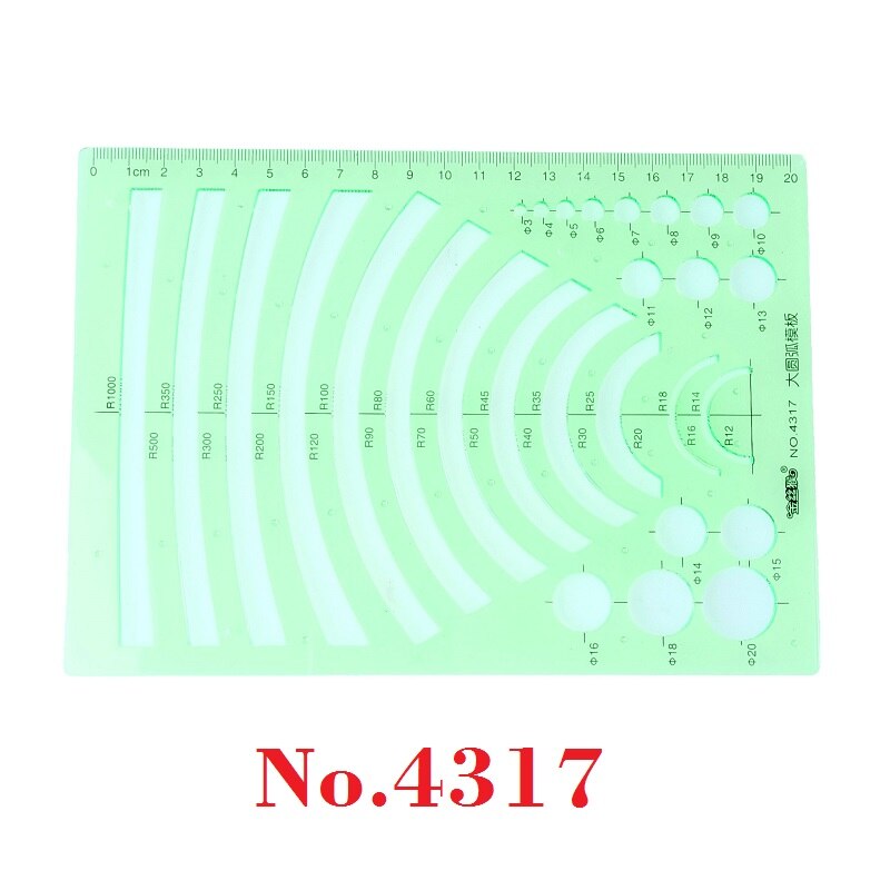 Règle de gabarit géométrique en plastique ensemble cercle, ovale, Arc, Triangle, hexagones modèles règle no 4306/4307/4315/4316/4317