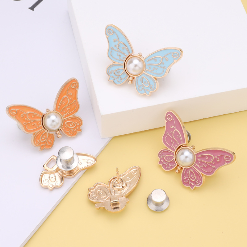 1 par de botones de cintura de mariposa ajustables para apretar la cintura de pantalones vaqueros faldas cintura reducir hebillas No requiere costura
