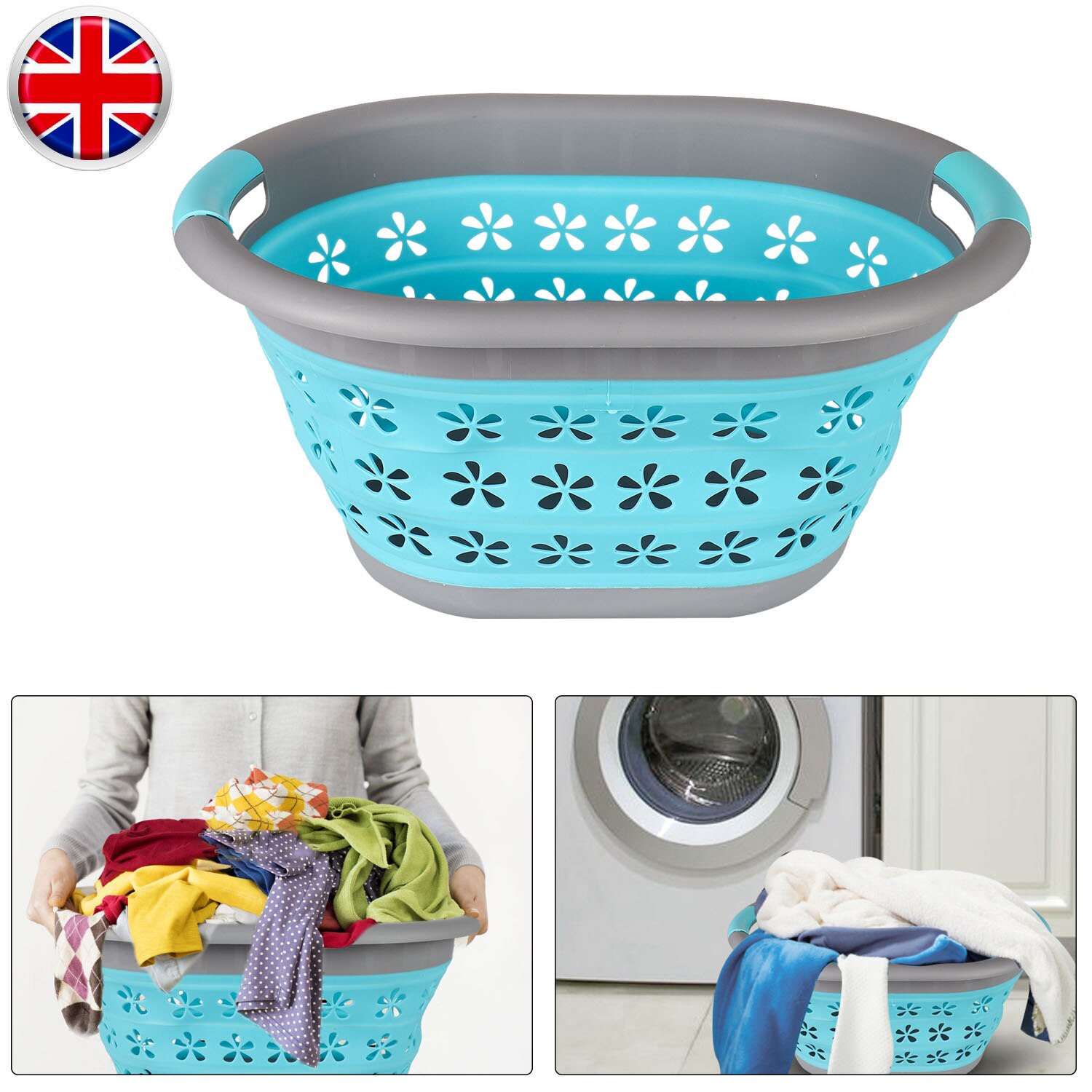 1 Piece Collapsible Laundry Basket Home Washing Clothes Storage Space Saving Folding Storage Baskets