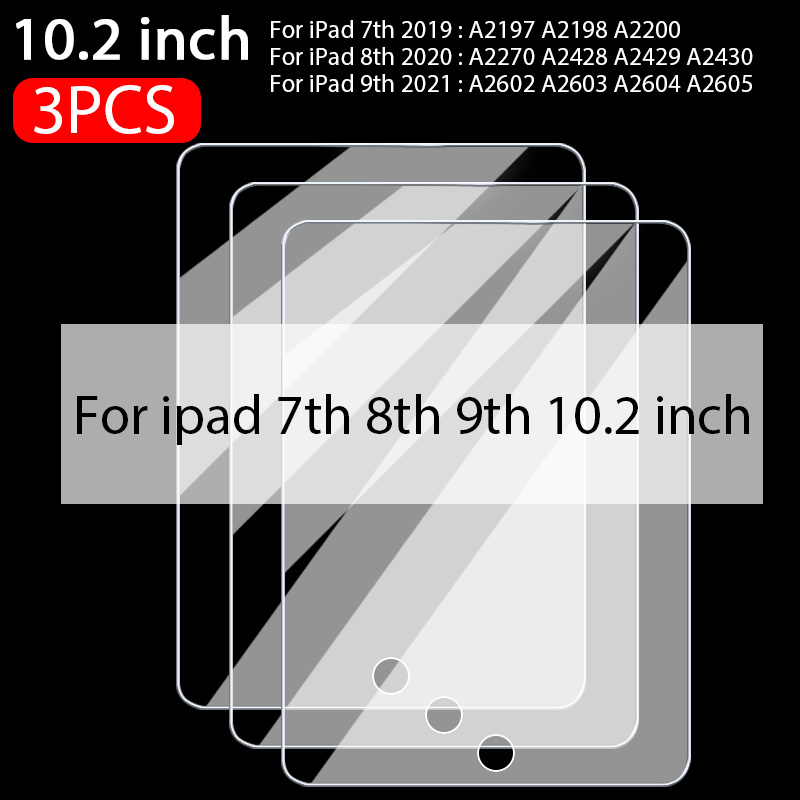 1-3 SZT. Szkło Hartowane 9H na Ekran iPad 5. 6. Generacji 9.7'' iPad 7. 8. 9. Generacji 10.2'' Przezroczyste Szkło Hartowane na iPad zawodowiec 11: BŁĘKITNA