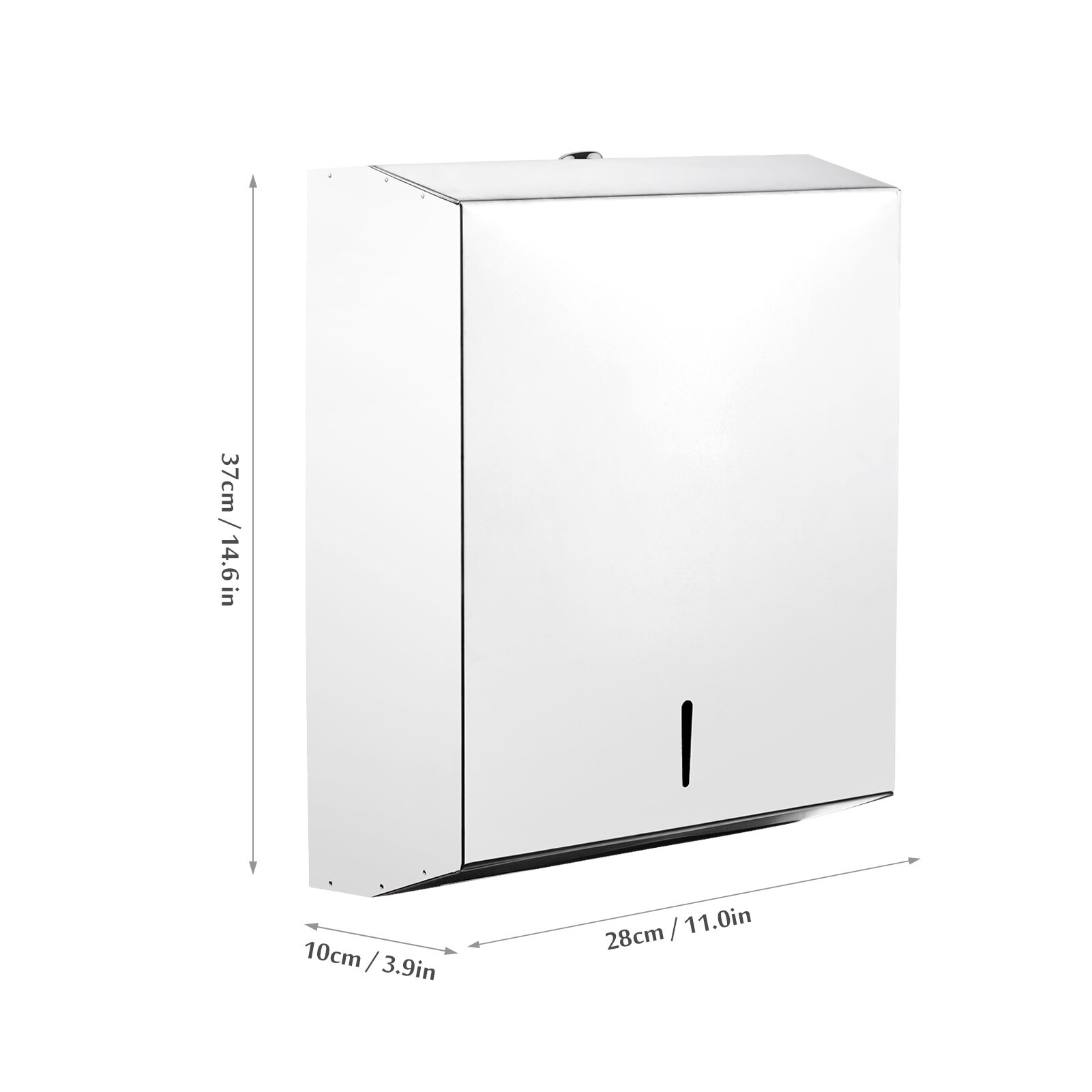 Wall Mounted Bathroom Tissue Dispenser Stainless Steel Tissue Box Holder for Multifold Paper Towels with Safety Lock for Toilet: D